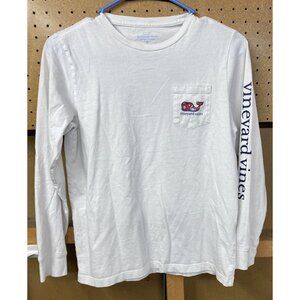 Vineyard Vines Long Sleeve Christmas White T-Shirt Youth Size M 12/14